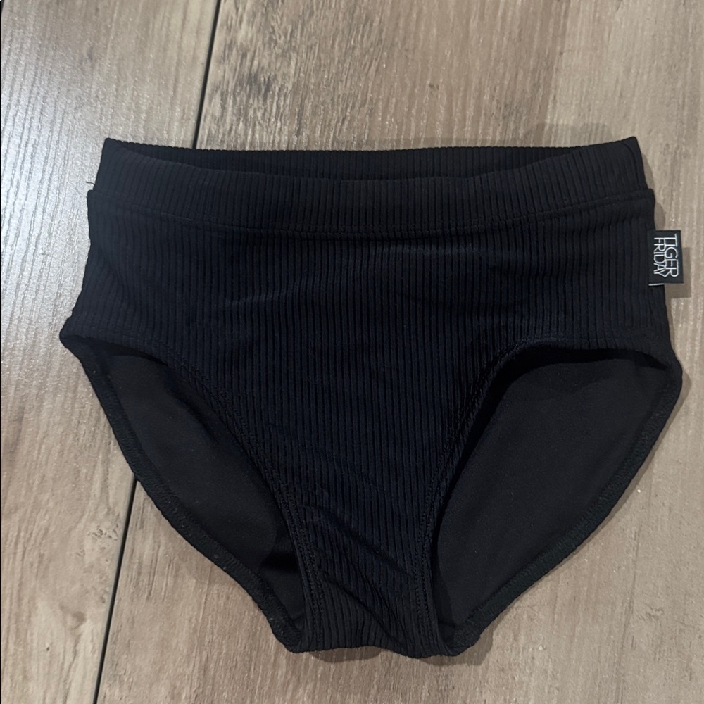 Tiger Friday NWOT Black Ribbed Dance Briefs